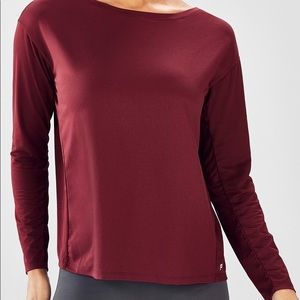 Cashel burgundy long sleeve athleisure top
